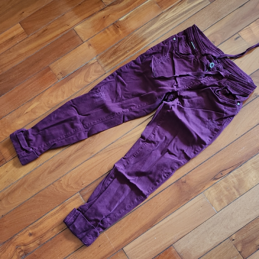 Motivi Maroon Wine Jeans Pants Chinos